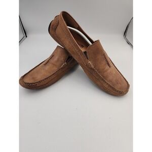 Clarks Markman Plain Light Brown Leather Loafers  W/Ortholite‎ Size 12